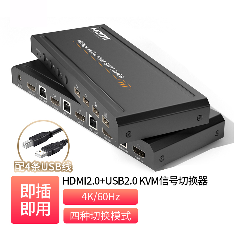 [Special Offer] 4x1 HDMI2.0 KVM Switcher _  SH-B41HK