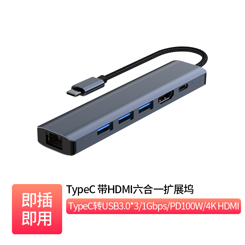 [Universal] Type-C with HDMI 6-in-1 Docking Station _  TC-S0631